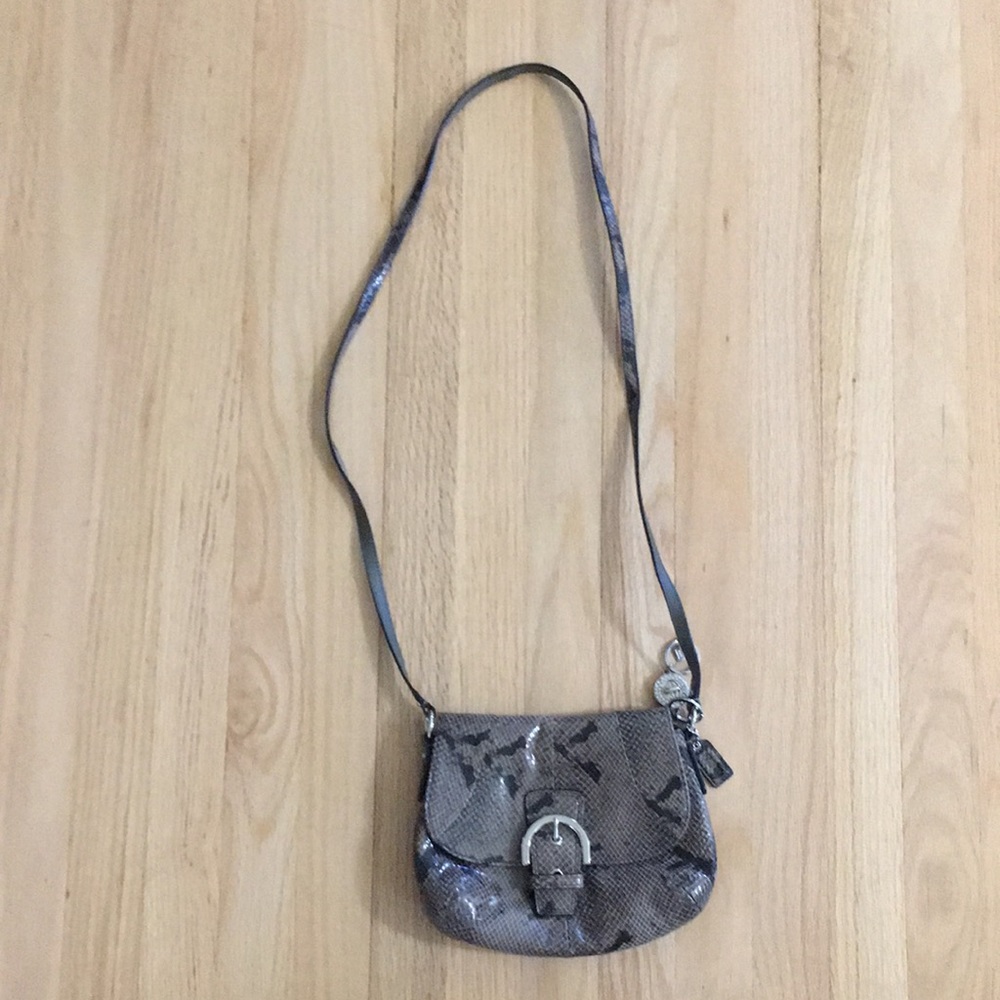 Coach snake skin print cross body purse